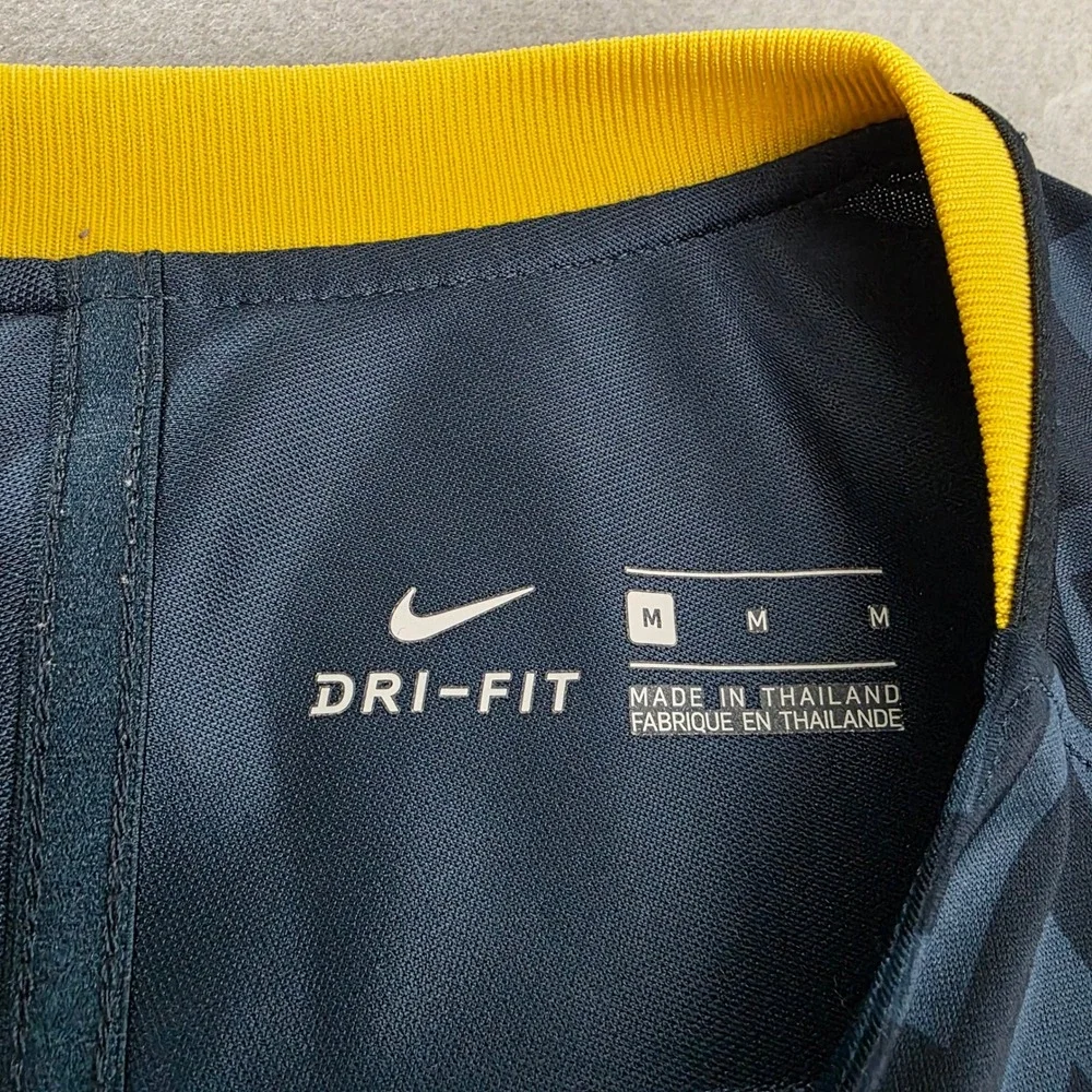 Nike Brazil CBF Pre-Match Training Jersey Mens Medium Navy Zigzag Dri-FIT